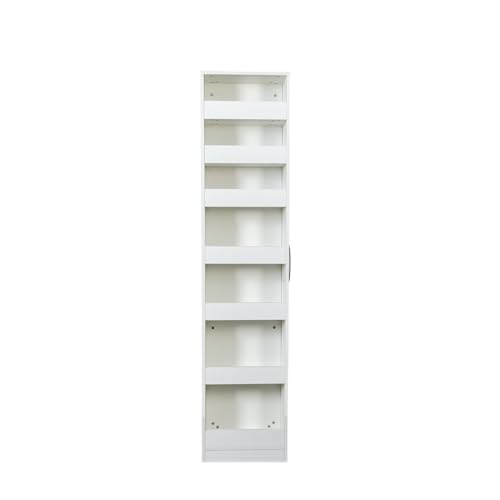 KEIKI 7 Tier Pull-Out Kitchen Pantry Storage Cabinet, Multi-Tier Single-Sided Open Shelf, Spice Rack Next to Fridge, Wood Hutch Food Pantries Cupboard for, Dining Room, Narrow Spaces by KEIKI - Image 5
