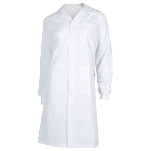 Work Team Bata de señora con Cierre de Botones, un Bolso de Pecho y 2 Laterales. Hombre Blanco 38/40