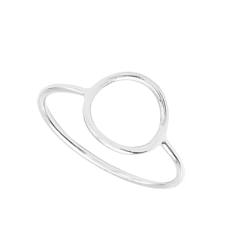 925 Sterling Silver Classical Simple Plain Ring Open Circle Karma Statement Promise Ring Karma Ring for Women Open Circle Karma Rings Promise 5.5 Size Ring3