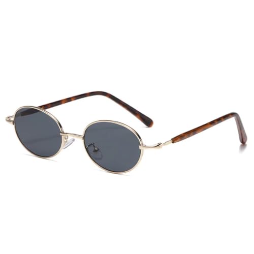 Lunettes de soleil ovales en métal rétro punk verres transparents homme femme protection UV400
