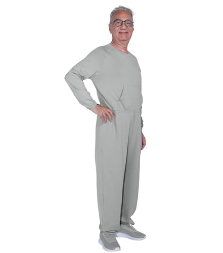 Adaptive Men's Security Back-Zip Jumpsuit - Easy Care Romper for Elderly & Limited Mobility2