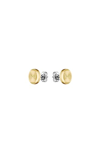 BOSS Jewelry Pendientes de botón para Hombre Colección YANN de Acero inoxidable, Oro (Yellow Gold1), Talla única
