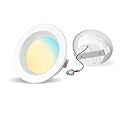 1 Pack 4 Inch LED Recessed Lighting - 5CCT Retrofit LED Can Lights CRI>90 2700K/3000K/3500K/4000K/5000K Dimmable Downlight, 120V 10W 750LM Can Lights For Ceiling With Metal Baffled Trim - ETL & FCC
