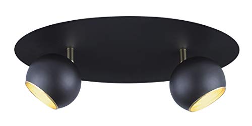 Preisvergleich Produktbild Trio Leuchten Dakota 804670232 Deckenleuchte, Metall, Schwarz Matt / Gold