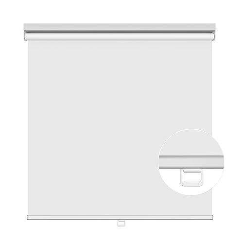 HOCRISSON 1級遮光 ロールスクリーン ロールカーテン プルコード式 UVカット 無地 遮熱 断熱 目隠し 取り付け簡単 部屋 寝室 サイズ指定無料 オーダーメイド ホワイト 幅180×丈220