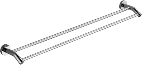 Barre à serviette double en acier inoxydable 90 cm LWX avec vis de fixation