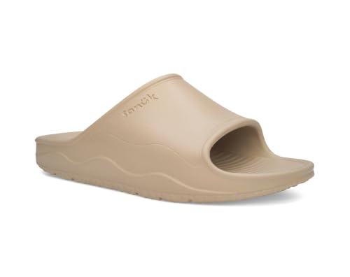 Image of Sanuk Beer Foamie Mens Slides - Water Friendly Beach Sandals, Tan, 11