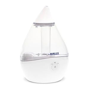 Crane x HALLS Droplet Ultrasonic Small Air Humidifiers for Bedroom and Office, 0.5 Gallon Cool Mist Humidifier for Plants and Home, Humidifier Filters Optional