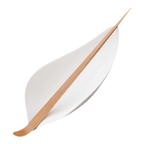 POPETPOP 原白セラミック製小型茶杓 軽量多機能ティースクープ 家用装飾的茶器 ホテルや茶房向け携帯便利な茶匙