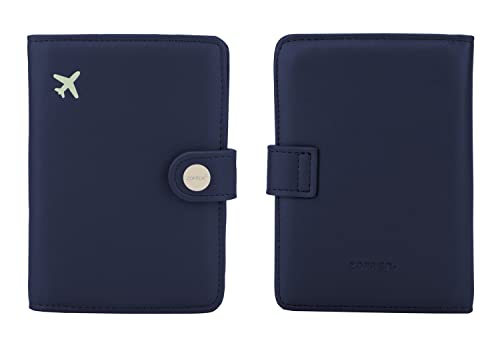 Zoppen Passport And Vaccine Card Holder Combo, Passport Holder With Vaccine Card Slot, Passport Wallet Cover Case Travel Essentials Document Organizer, Rfid Blocking Travel Wallet Womens Men Navy Blue #TOP5