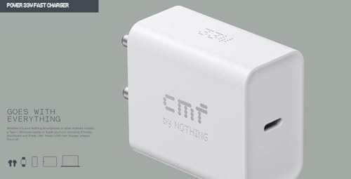 Image of RDG CMF Original 33W Fast Charger Adapter|Supports Type-C PD 3.0|Compact Wall Charger for Smartphones & Tablets|Compatible with CMF Phone 1,Phone 2 Pro & Nothng 1 /2 /2a,Google Pixel & More,White