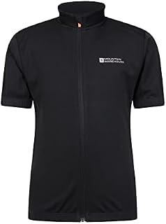 Mountain Warehouse Active Kids Full-Zip Cycle Top - Stretchy Tee Shirt with Front Pockets For Boys & Girls - Best for Spring, Summer, Cycling, Exercise & Outdoors Black 13-14 years