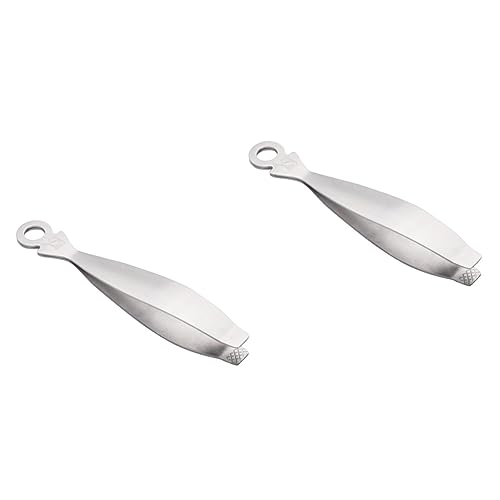 Alipis 2pcs Fine-tip Bone Tweezers Chicken Hair Plucking Tool Stainless Steel Tweezers for Cooking Aquariums