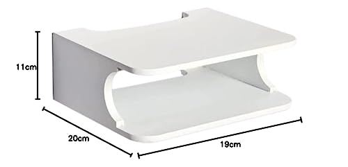 Image of Set Top | Tv Stand Setup Box Stand Wall Mount for Home Wall Shelf for Holding Speakers WiFi Router Game Console Remote Streaming Device (White)