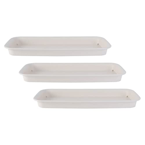 Housoutil Vassoio Rettangolare Per Fioriere 15.7 Pollici Sottovaso Antigoccia in Plastica Leggera Con Fondo Antiscivolo Resistente Ai Raggi Uv Per Uso Interno Ed Esterno Giardino