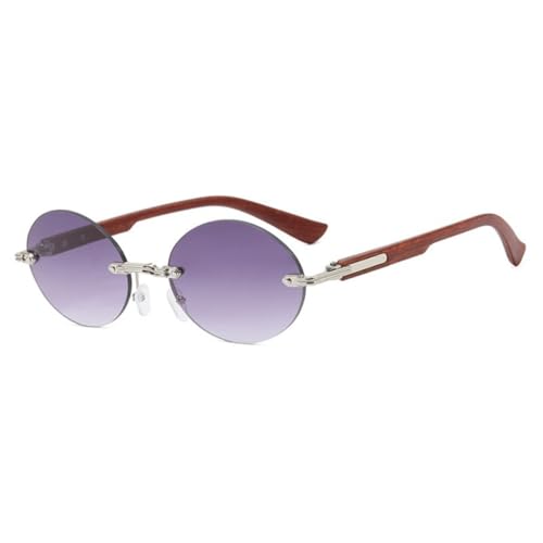 Lunettes de soleil ovales sans monture légères anti fatigue oculaire pour femme active