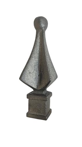Image of Cast Iron Fence Finials, Multiple Decorative Styles & Sizes, 1 /2 inch to 1 inch Inch Square and Round Spears, Fleur de Lis Design (3 /4 inch Saftey Top SQ, 4)