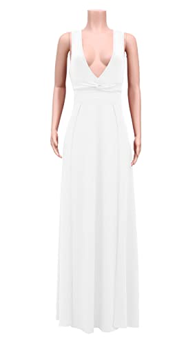 Ekaliy Women's Plus Size Sleeveless Deep V Neck Front Split Long Maxi Wrap Dress