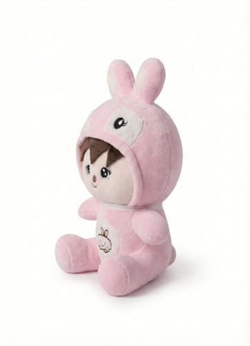 Image of HUG 'n' FEEL SOFT TOYS 25 cm Rabbit Doll Plush Toy - Cute Soft Stuffed Animal Bunny for Kids, Girls & Boys Room Decor (Pink /White)