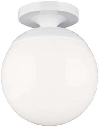 Generation Lighting 7518-15 Leo - Hanging Globe One Light Wall/Ceiling Semi-Flush Mount, White