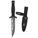 K25 32193 Coltello Botero K25 Manico in Gomma Nero Lama 11 cm Custodia in Nylon Attrezzo per Caccia, Pesca, Camping, Outdoor, Sopravvivenza e Bushcraft