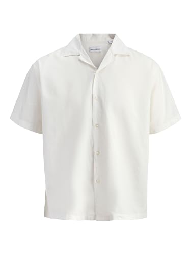 JACK & JONES Jjebreeze   Camisa para Hombre, Mezcla de Lino, Color Blanco, Talla 5XL, Blanco, 5XL