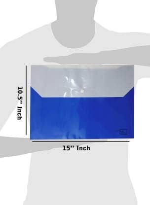 Image of EXPO Front and Back Double Pocket Button Folder for A4, FS, Legal Size Envelope Document Certificates File Folder Bag Holder - Pack of 8