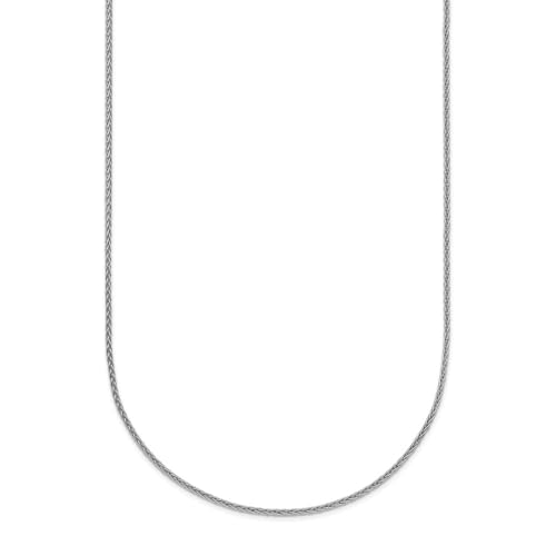 Diamond2Deal Platinum Polished Solid Wheat Chain Necklace 16