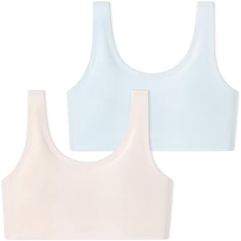 Training Bras for Girls 8-14 Seamless First Bra Soft Girls Sports Bras Comfortable Bralette with Built-in Pads