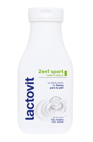 Lactovit - Gel de Ducha y Champú 2 en 1 Sport, para Pieles y Cabellos Normales, Gel Cuerpo y Cabello, Delicado y Sofisticado, 250 Mililitros