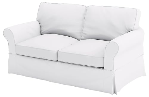 The Cotton Sofa Cover Only Fits Pottery Barn PB Comfort Loveseat Roll Arm Sofa (Width: 64