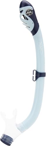 Cressi Iguana Dry Dry Snorkels, Ice Cyan/Blue Navy