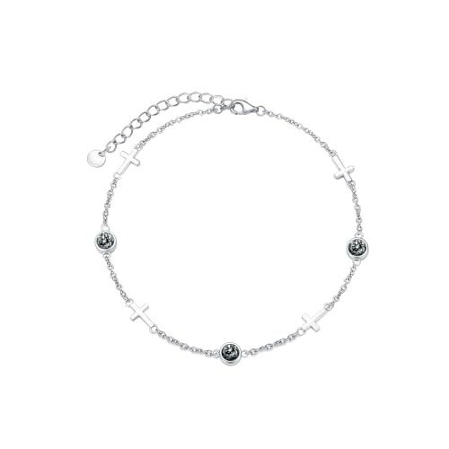 Image of Dorunmo Ankle Bracelet for Women 925 Sterling Silver Natural Stone Bracelet Anklet Summer Beach Jewelry Birthday Gifts for Mom