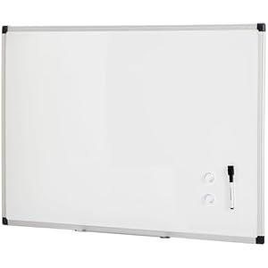 Amazon Basics Magnetic Dry Erase Whiteboard, 36″W x 24″H, Aluminum Frame, Silver/White