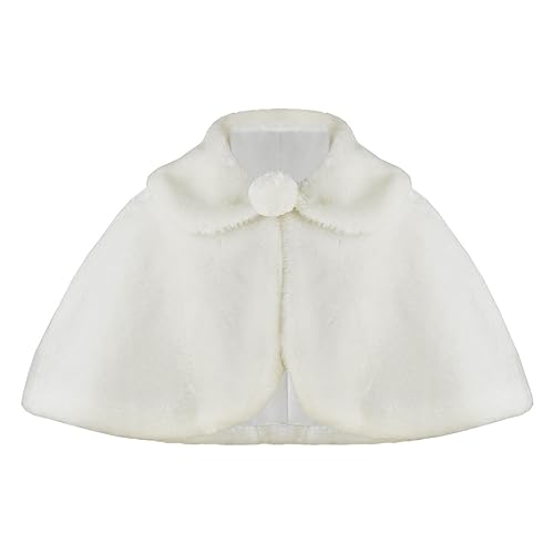 Girls Faux Fur Bolero Shrug Shawl Kids Cute Comfy Wraps Princess Cape Cloak Dress Coat Party Wedding Birthday Outfits