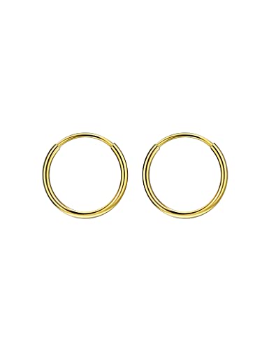 Image of 316L Surgical Steel Endless Hoop Earrings with 16g Tube for Women Silver /Gold /Rose Gold /Black 8mm /10mm /12mm