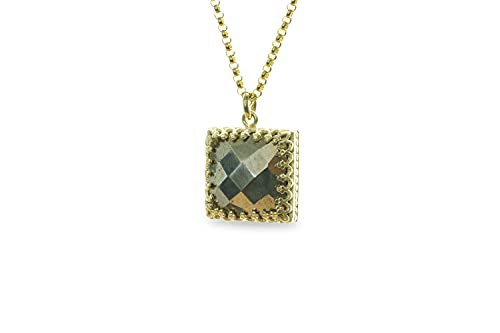 Collier complexe en pyrite fait main | Pendentif vintage unique en pierre de guérison