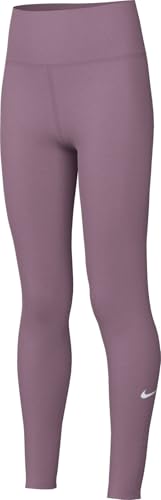 Nike One Dri-Fit HF4669-523 - Mallas de Talle Alto para niña, Color Blanco y Gris
