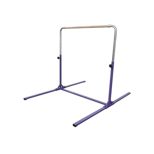 Tumbl Trak Gymnastics Adjustable Height Horizontal Training Home Jr Kip Bar, Purple, 2oz Chalk Ball Included