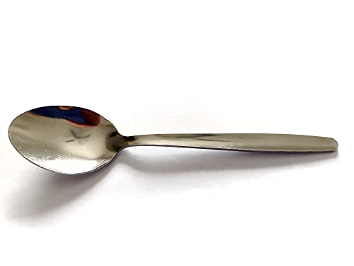 WHITE BERRY Teaspoons Tea Spoons 12 Stainless Steel Dessert Spoons Tea Stirring Spoons Silver Plain Pattern Table Spoons Tea Spoons Coffee Spoons Small Use for Home Kitchen or Restaurant 13CM Long
