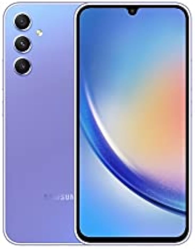 SAMSUNG Galaxy A34 5G + 4G LTE (128GB + 6GB) Unlocked Latin America 1 Year Warranty (T-Mobile/Mint/Tello USA Market) 6.6" 120Hz 48MP Triple + (25W Wall Dual Charger) (Awesome Lavender (SM-A346M))