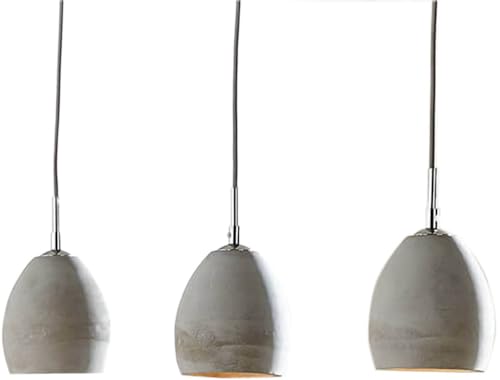 DELIFE Deckenleuchte Cirillo Grau 70x15 cm 3 Schirme Beton Hängeleuchte