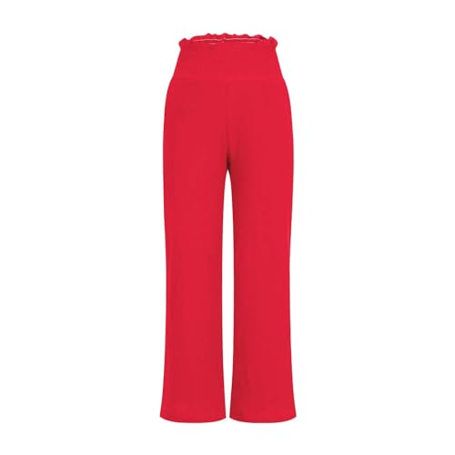 Capri Pants for Women Casual Loose Fit Summer Elastic High Waist Trousers Cotton Linen Pants Wide Leg Lounge Capris3