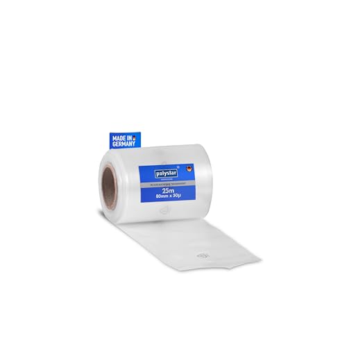 Polystar LDPE Schlauchfolie - Polyethylen-Schlauchfolie in Kleinrollen á 25m - 80 x 0 05 mm (ca. 45 mm Durchmesser)