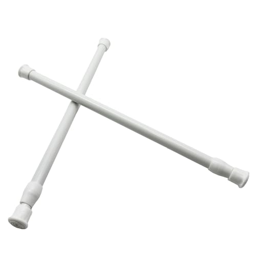 2 aste telescopiche, 30-50 cm, senza foratura, molla antiruggine, piccola barra di tensionamento, aste telescopiche per armadio, cucina, scaffale, bagno, armadio, barra di tensione regolabile