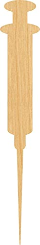 Syringe Laser Cut Out Wood Shape Craft Supply Thickness: 1/8 Inch Size:7