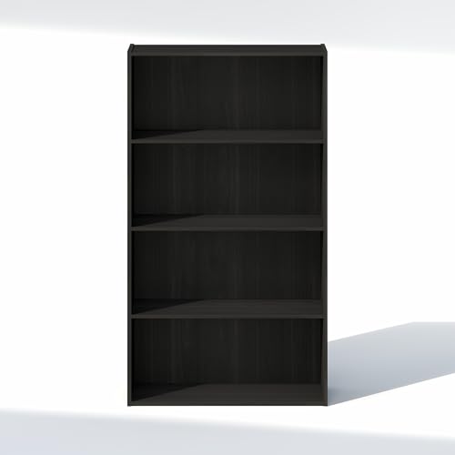 Image of Furinno Reed Closet Organizers and Storage, 4-Tier Closet Organizer, Open Shelf Closet Storage, for Wardrobe, Bedroom, Living Room, Espresso