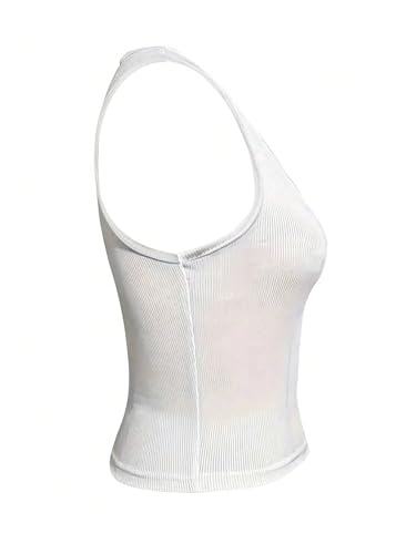 SOLY HUX Women's Letter Print Crop Tops Notched Neck Sleeveless Summer Y2k Tank Top3