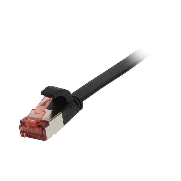 SYNERGY 21 S217519 Câble patch RJ45 CAT6 250 MHz Noir FTP, U/FTP, TPE Superflex, Flach, Synerg, 10 m de long