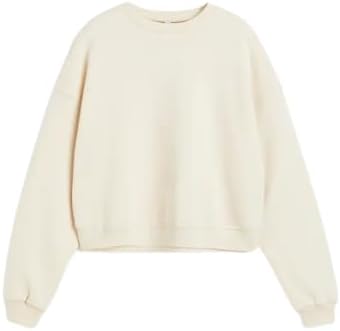 A to Z CREATION Solid Cropped Sweatshirt Long Sleeves Round Neck for Women's